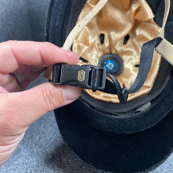 Troxel Grand Prix Gold II Equestrian Riding Helmet Small Black Velvet Show - Picture 6 of 10